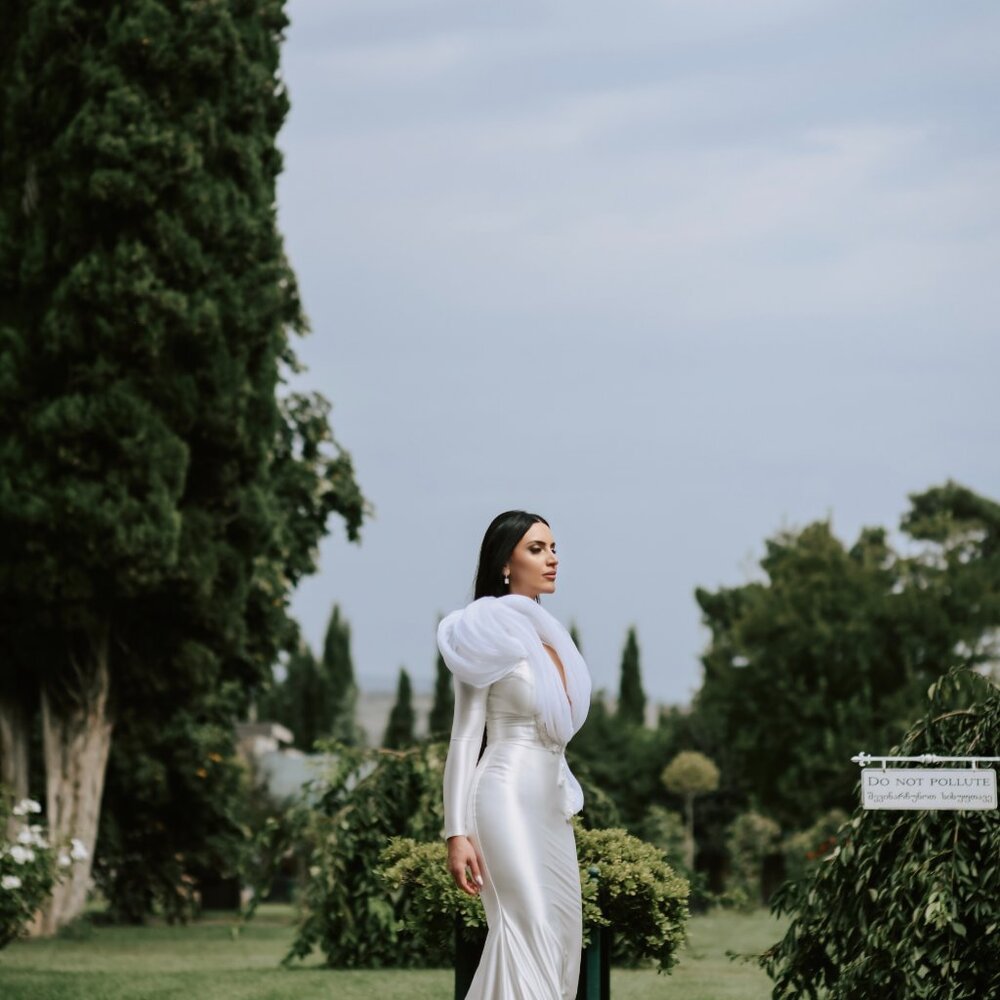 One Shoulder Couture Wedding Dress - Picture 9 of 9